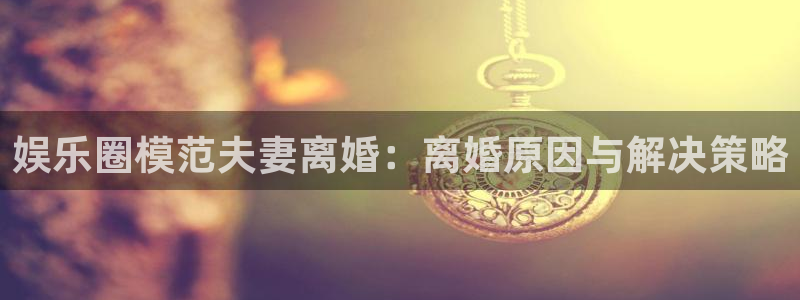 聚富年年：娱乐圈模范夫妻离婚：离婚原因与解决策略